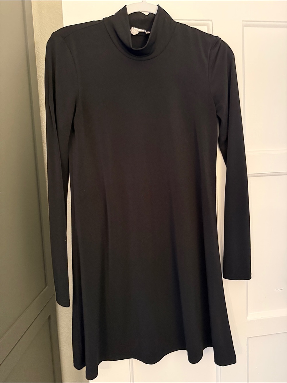 BCBGeneration Black Long-Sleeve Turtleneck Swing Dress